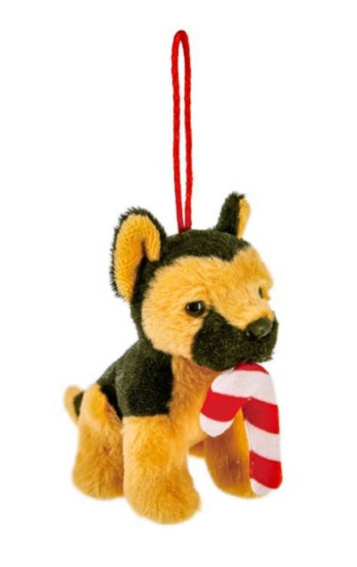 German Shepherd Candy Cane Ornament