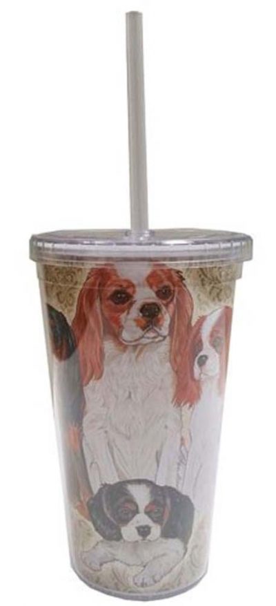 Cavalier King Charles Tumbler With Straw