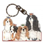Cavalier King Charles Wooden Dog Breed Keychain Key Ring