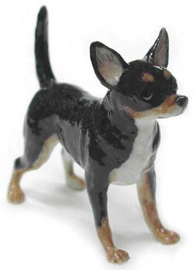 Chihuahua Hand Painted Porcelain Figurine Black
