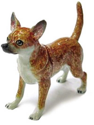 Chihuahua Hand Painted Porcelain Figurine Tan