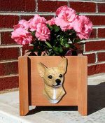 Chihuahua Planter Flower Pot Fawn