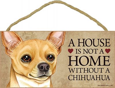 Chihuahua Wood Dog Sign Wall Plaque Photo Display A House Is Not A Home 5 x 10 + Bonus Coaster