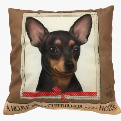 Chihuahua Pillow 16x16 Polyester Black