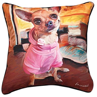 Chihuahua Artistic Throw Pillow 18X18"