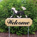 Chinese Crested Outdoor Welcome Garden Sign Black & White in Color