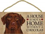 Chocolate Lab Wood Dog Sign Wall Plaque 5 x 10 + Bonus Coaster