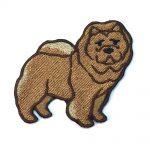 Chow Chow Iron on Embroidered Patch Red