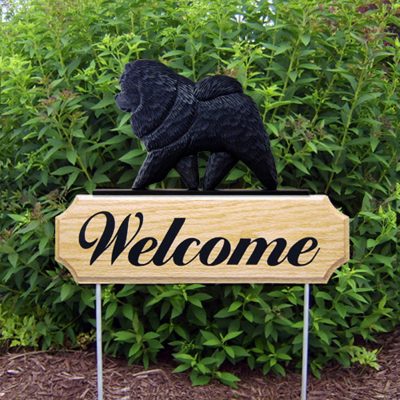 Chow Chow Outdoor Welcome Garden Sign Black in Color