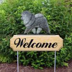 Chow Chow Outdoor Welcome Garden Sign Blue/Gray in Color