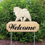 Chow Chow Outdoor Welcome Garden Sign Cream in Color
