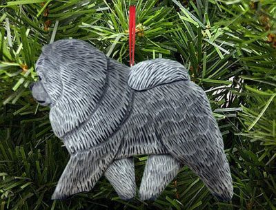 Chow Chow Tree Ornament Blue