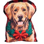 Golden Retriever Christmas Pillow