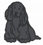 Cocker Spaniel Embroidered Iron on Patch Black