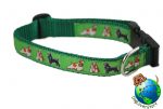 Cocker Spaniel Dog Breed Adjustable Nylon Collar Medium 10-16" Green