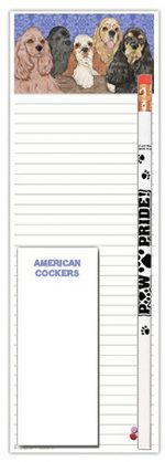 Cocker Spaniel Dog Notepads To Do List Pad Pencil Gift Set
