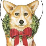Corgi Wood Bow Ornament