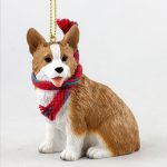 Welsh Corgi Dog Christmas Ornament Scarf Figurine Pembroke