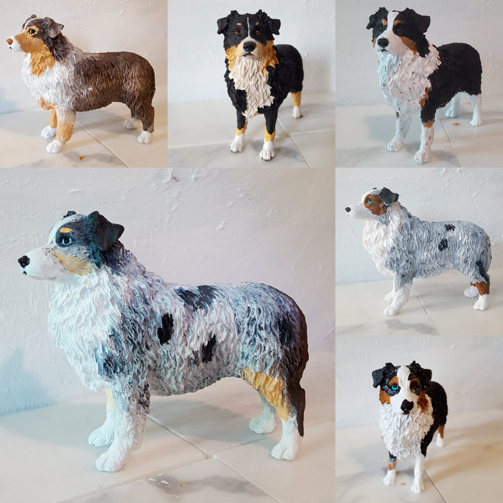 Custom Painted Australian Shepherd Figurines DogLoverStore