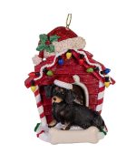 Black Dachshund Dog House Ornament