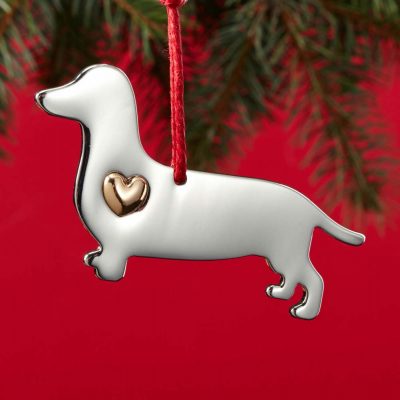 Dachshund Holiday Ornament & Collar Charm Set