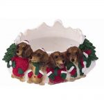 Dachshund Holiday Candle Topper Ring