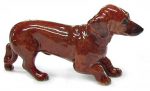 Dachshund Hand Painted Porcelain Figurine Puppy Red