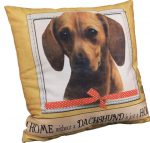 Dachshund Pillow 16x16 Polyester Red