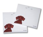 Dachshund Post It Sticky Notes Notepad Red
