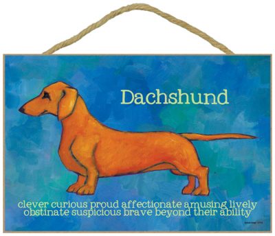 Dachshund Characteristics Indoor Sign Red