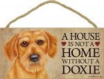 Dachshund Indoor Dog Breed Sign Plaque - A House Is Not A Home Wire Hair + Bonus Coaster