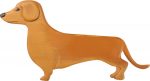 Dachshund Wood Wall Plaque Figure Red/Brown