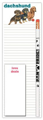 Dachshund Dog Notepads To Do List Pad Pencil Gift Set