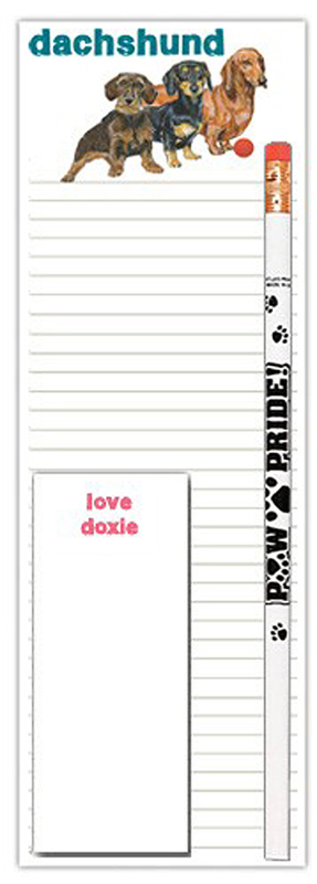 Dachshund Dog Notepads To Do List Pad Pencil Gift Set
