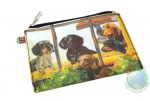4 Dachshunds in Window Design on Zippered Coin bag