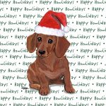 Dachshund Dog Coasters Christmas Themed Red