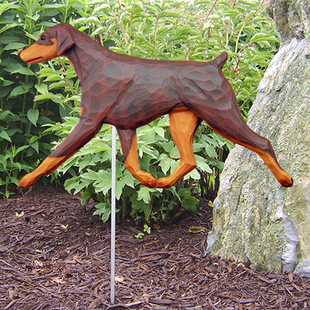 Wooden Dobermann Toy Wooden Dog Figurine Wooden Doberman Figure 