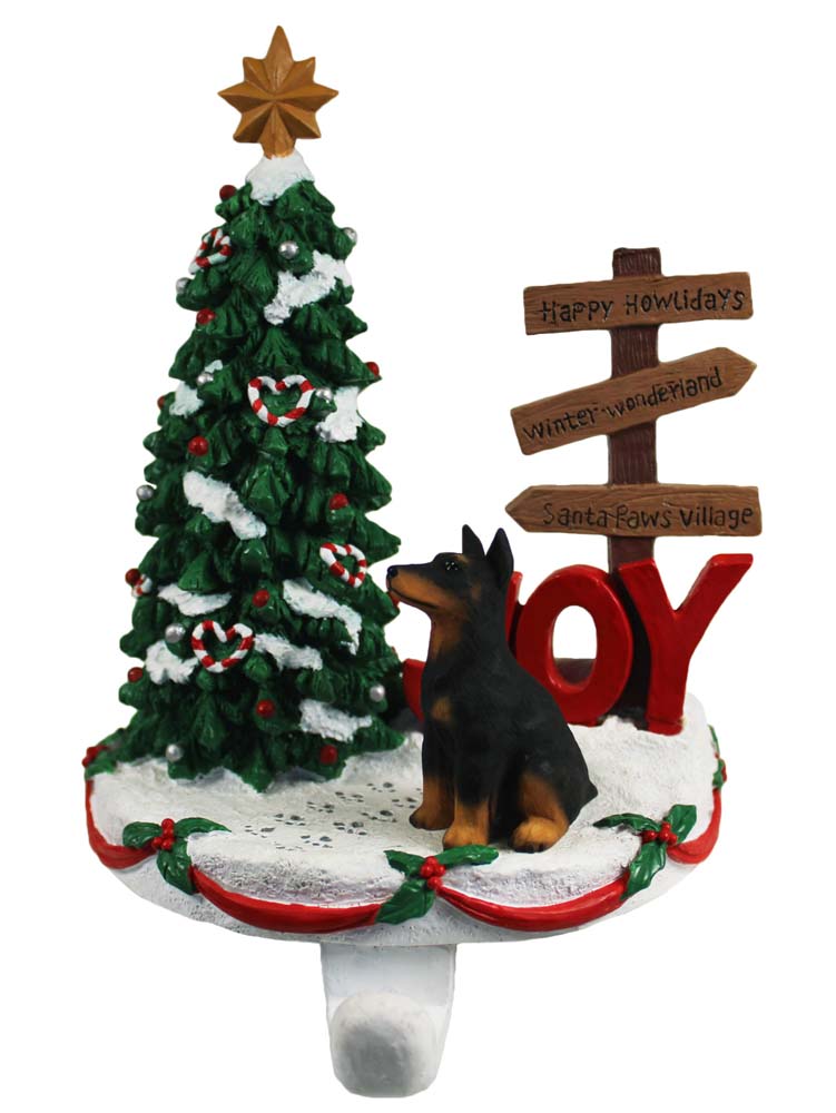 BLACK TAN DOBERMAN PINSCHER DOG CHRISTMAS ORNAMENT HOLIDAY  Figurine gift