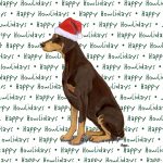 Doberman Pinscher Dog Coasters Christmas Themed Red