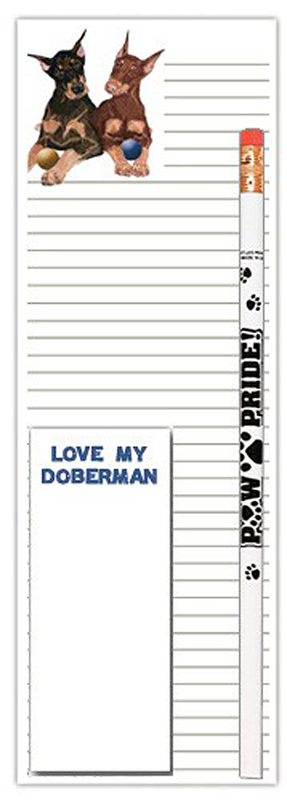Doberman Pinscher Dog Notepads To Do List Pad Pencil Gift Set