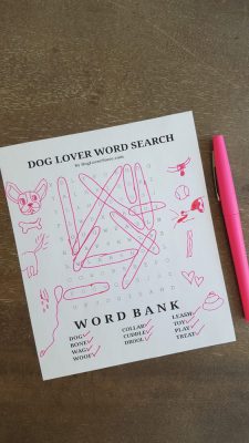 Dog Lover Word Search Drawings