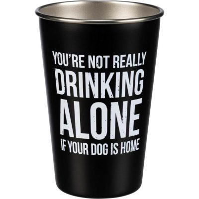 Not Drinking Alone Dog Pint Glass