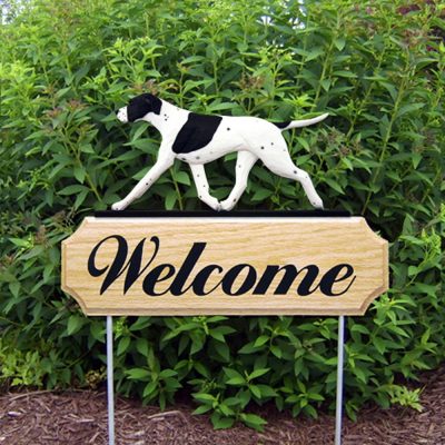 english-pointer-welcome-sign-black-white