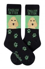 English Setter Socks Green