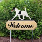 Fox Terrier Outdoor Welcome Garden Sign Tri-Color