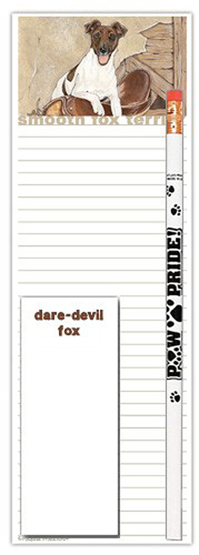 Fox Terrier Dog Notepads To Do List Pad Pencil Gift Set