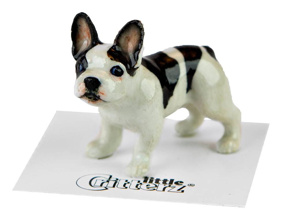 Porcelain Figurine of the French Bulldog dog