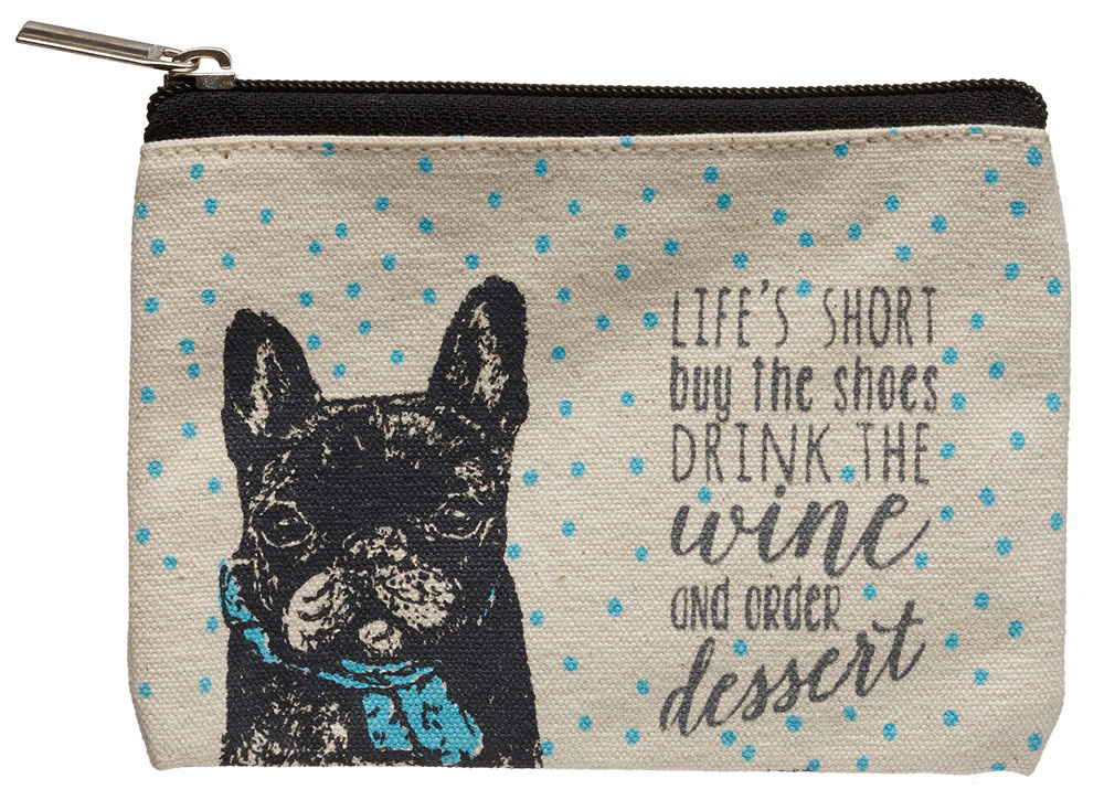 French Bulldog Coin Bag Zippered Travel Pouch