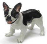 French Bulldog Hand Painted Porcelain Figurine Blk/White