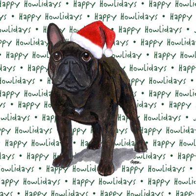 French Bulldog Dog Coasters Christmas Themed Brindle